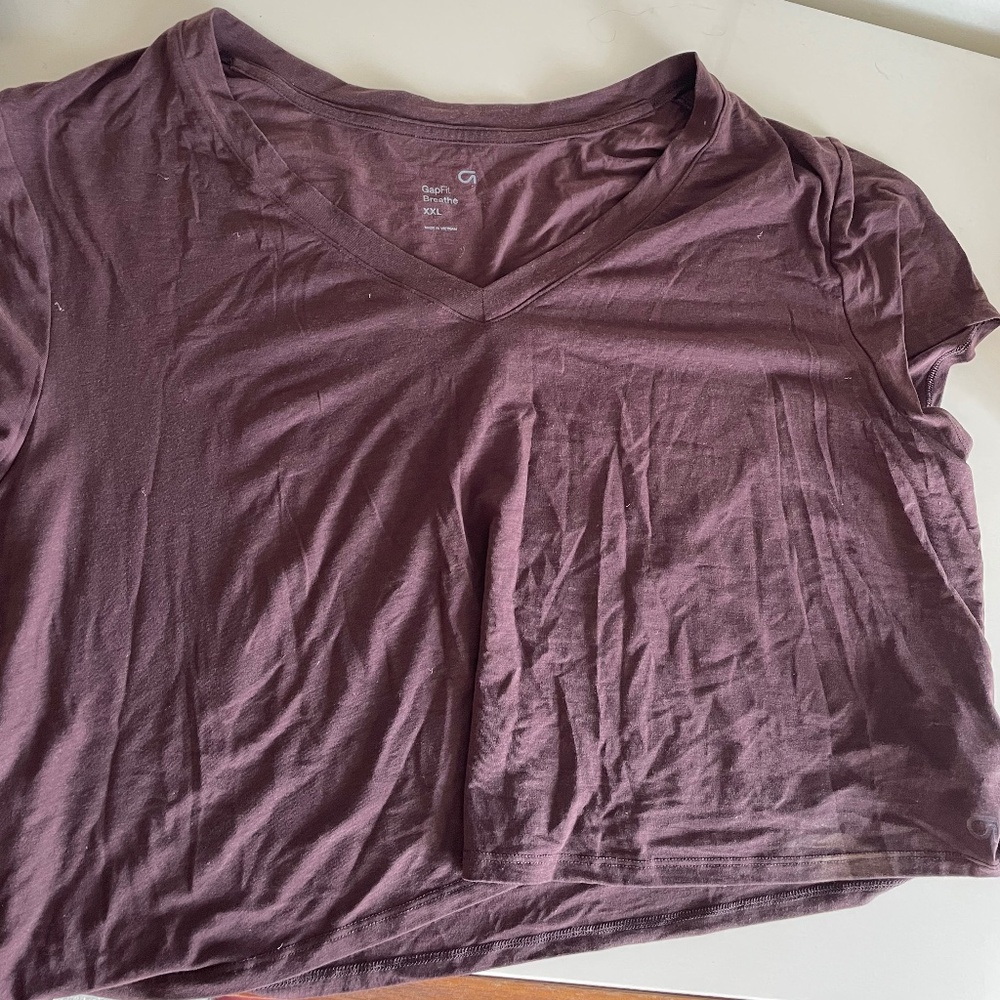 GAPFit Brown/Purple Cropped Tee - XXL